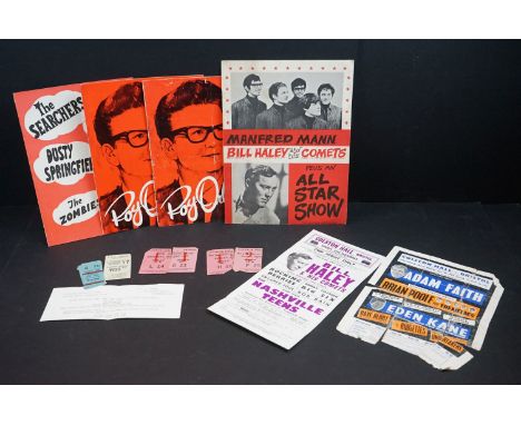 Music Memorabilia - Programmes, ticket stubs and flyers for Adam Faith, Bill Haley &amp; Billy Kramer, programmes for Roy Orb