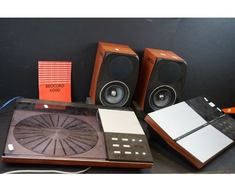 Hi-Fi Equipment - Bang &amp; Olufsen (Denmark) Beocord 6000 cassette deck with manual and Beogram 8000 turntable, together wi