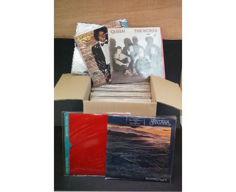 Vinyl - Rock &amp; Pop collection of approx 50 LP's and some 12" singles featuring Santana, Dire Straits, John Lennon, Billy 