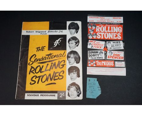 Music Memorabilia - The Rolling Stones 1964 Tour Colston Hall Bristol 1st October 1964 - Flyer advertising the concert comple