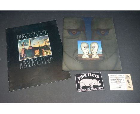 Memorabilia - Pink Floyd tour programmes for Animals &amp; Division Bell tours plus ticket stub for Empire Pool Wembley on Sa