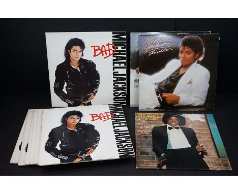 Vinyl - 12 Michael Jackson LPs to include 9 x Bad, 2 x Thriller and The Wall (poor sleeve) overall vg-vg+ 