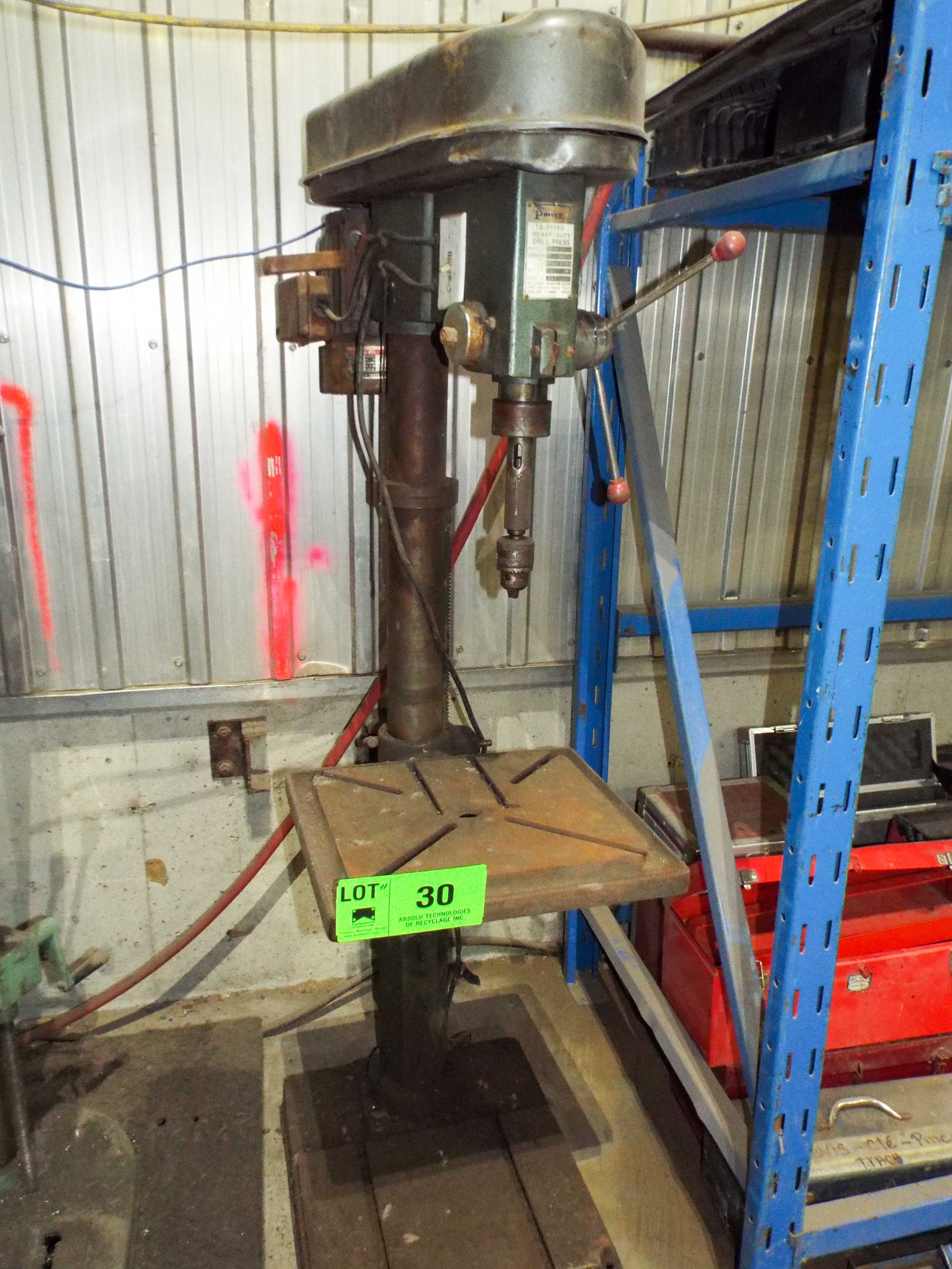 GUARDIAN POWER FDM1 1 HP, 12 SPEED HEAVY DUTY DRILL PRESS S/N 147397