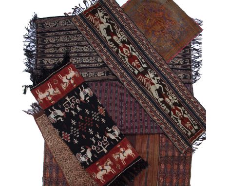 Group of Timor, Savu and other similar textiles Indonesiato include a festive sarong from West Timor decorated with fish moti