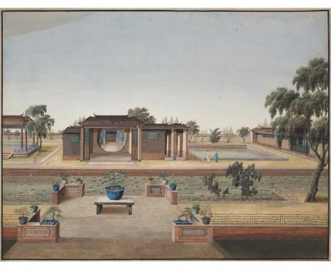 Attributed to Tingqua (Guan Lianchang) (1809-1870)ChineseSet of three trade paintings, watercolour and gouache on paper, depi