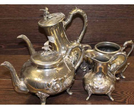 SILVER PLATED FOUR PIECE TEA SERVICE
