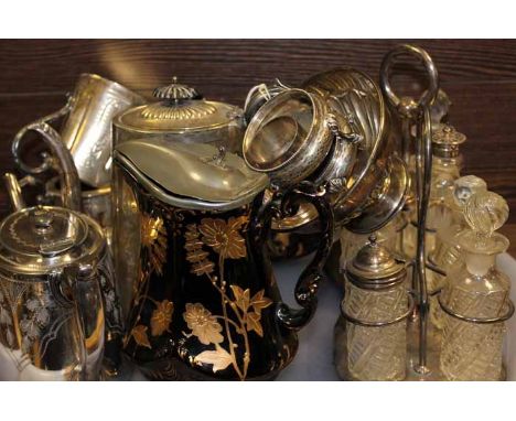 SELECTION OF SILVER PLATE AND OTHER COLLECTABLES
including a four piece tea service, salt cellars, two condiment sets, a bowl