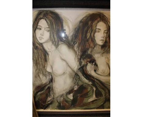 AFTER S C SCHONEBERG,
TWO NUDES
colour lithograph
image 75cm high x 64cm wide
Framed and under glass