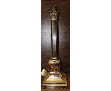SILVER PLATED COLUMN LAMP