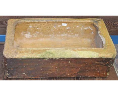 LARGE STONEWARE GARDEN TROUGH
stamped 'Kilmarnock', 76cm long