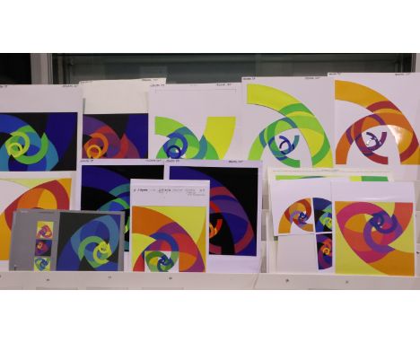 Portfolio of original artists cuts and prints by Keith Paul from 'The Arc' collection using the Fibonacci sequence. UK P&amp;