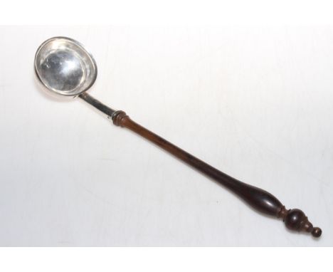 George III Newcastle hallmarked silver toddy ladle, marks a little indistinct, 34cm length.