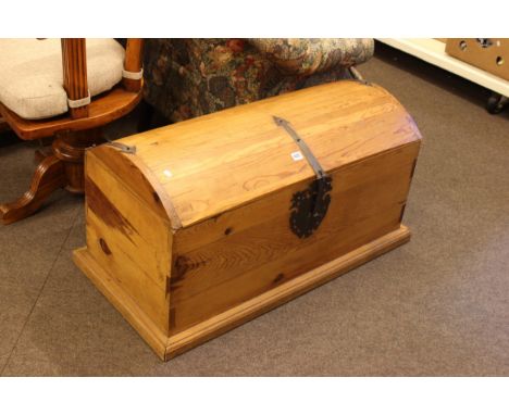Pine dome trunk and key, 48cm by 99cm by 50cm.