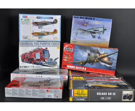 A collection of x8 assorted plastic mode kits of various scales and makers to include; Airfix 1/35 scale British M3 Stuart ' 