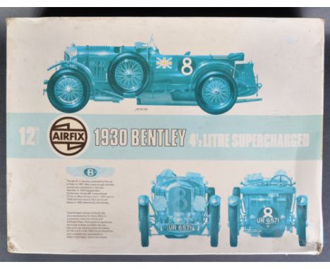 A vintage Airfix made 1/12 scale plastic model kit No. 09398-1 Bentley 1930 4.5 Litre Supercharged. The kit with original ins