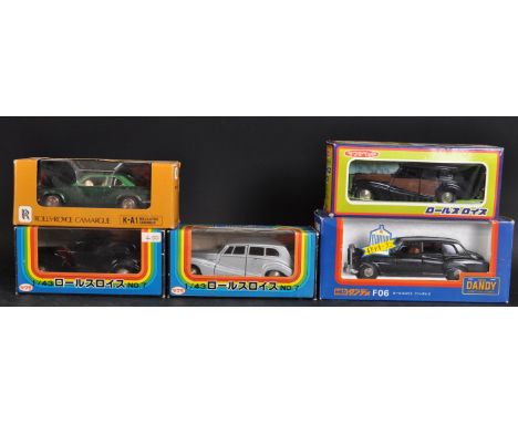 A collection of x5 assorted Japanese made 1/43 scale precision diecast model cars. All models being Rolls Royce examples comp