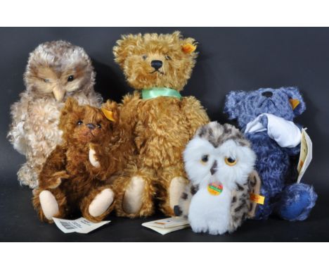 A collection of assorted German Steiff made soft toy teddy bears comprising 660542 Centenary Collection Teddy Girl, 661532 Ta