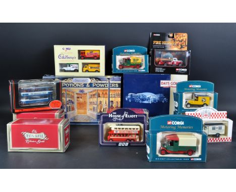 A collection of assorted boxed diecast model cars and other vehicles of various makers to include; Corgi ' Motoring Memories,