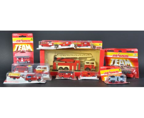 A collection of x9 French Majorette made diecast model Fire Engines. Examples to include; 204 Pompier, 230 Renault, 230 Renau