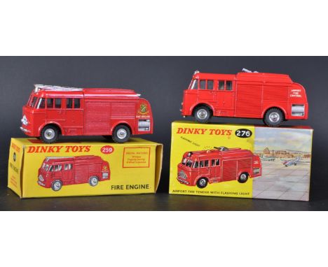 Two original vintage Dinky Toys boxed diecast models comprising; 259 Fire Engine and 276 Airport Tender with Flashing Light (