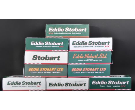 A collection of x10 Atlas Editions 1/76 scale Eddie Stobart diecast model haulage trucks and lorries to include; Scania R440 