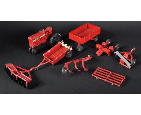 An original vintage Ertl made 1/32 scale diecast model ' 656 International Farmall Tractor ' and accessories. Accessories to 