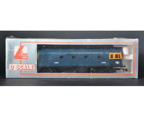 An original Lima made O gauge model railway diesel trainset locomotive engine No. 216577A2. Class 33 D6524 in BR blue. Housed