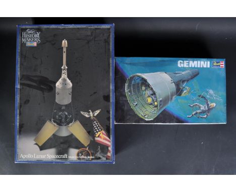 Two vintage Revell plastic model kits of Space interest comprising; 85-1835 1/24 scale Gemini Spacecraft and 8644 1/48 scale 