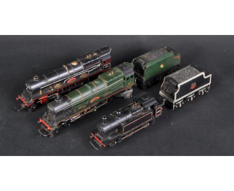 Three vintage Hornby Triang / Tri-ang 00 gauge model railway trainset locomotive engines comprising; x2 R.50 Princess Elizabe