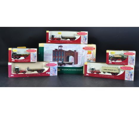 A collection of x6 Lledo made Eddie Stobart 1/76 scale / trackside diecast model vehicles to include ES1002 Two Piece Tin Pla