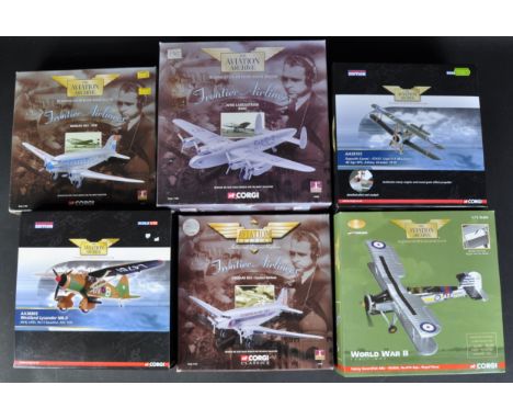 A collection of x6 assorted Corgi ' Aviation Archive ' assorted scale diecast model planes to include; 47105 1/144 scale Doug