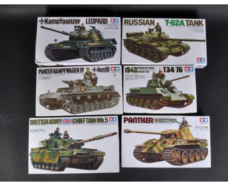 A collection of x10 assorted Tamiya plastic model kits of Military interest to include; 35055 1/35 scale US Tank M41 Walker B