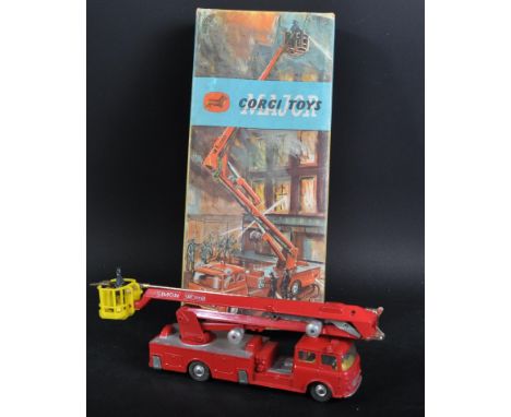 An original vintage Corgi Major Toys boxed diecast model No. 1127 ' Simon Snorkel Fire Engine '. The model appearing VG with 