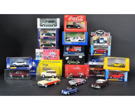 A collection of assorted diecast model cars to include; Minichamps Bentley SI Continental Flying Spur, Corgi Bibendum Collect