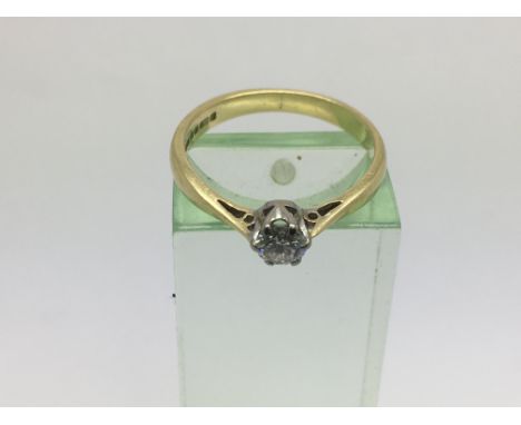 An 18ct gold diamond solitaire ring, approx 2.7g and approx size N.