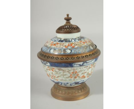 A CHINESE BLUE AND WHITE / FAMILLE ROSE PORCELAIN TEA CUP AND COVER, converted to a lamp, Xuantong mark and of the period, (a