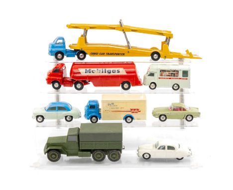 ASSORTED CORGI DIECAST VEHICLES, including Carrimor Car Transporter, 2.4 Litre Jaguar, 202 two-tone Morris Cowley, Walls Ice 