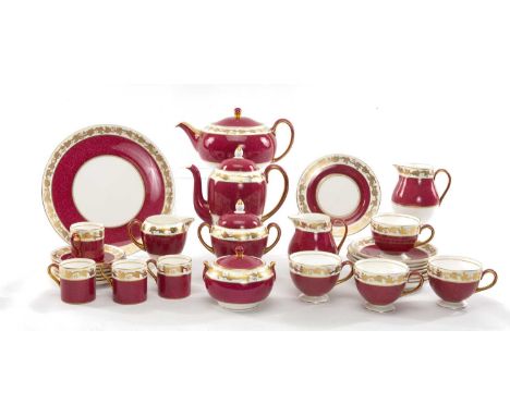 WEDGWOOD 'WHITEHALL' BONE CHINA TEA & COFFEE SERVICE, Pattern number W3994, comprising, 6 x coffee cans and saucers, coffee p