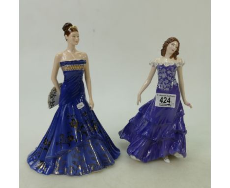 Boxed Royal Worcester for Compton Woodhouse figures: Mid Summer Waltz &amp; Summer Time(2)