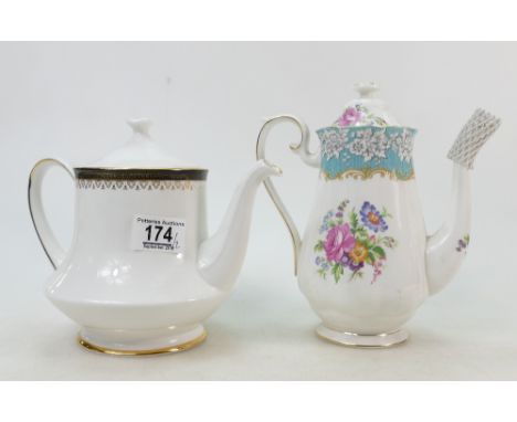 Royal Albert Enchantment Tea Pot : together with similar Clarance patterned item, both seconds(2)