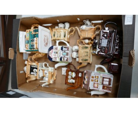 A collection of Portmeirion &amp; similar novelty teapots: including Rovers Return Item