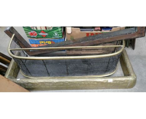 Hand Beaten Brass Fender &amp; Guard: together with similar copper item(3)