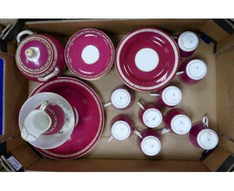 Copeland Spode D8228 patterned Tea Set: damage to jug noted