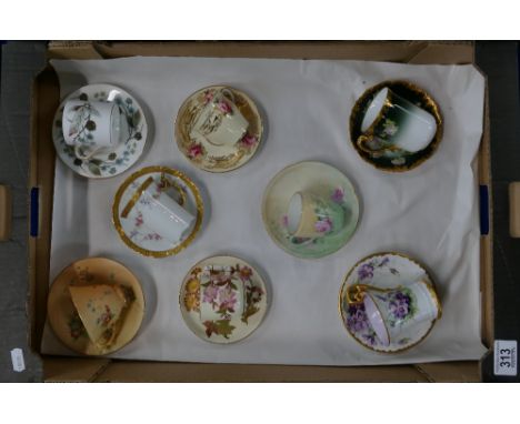 A collection of early 20th century Coffee Cups and Cans: Items to include - Royal Worcester Blush Ivory pieces, 1 Aynsley, 1 