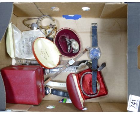 A collection of vintage gents wrist watches including Timex, Rotary, Nino together with original Omega watch box