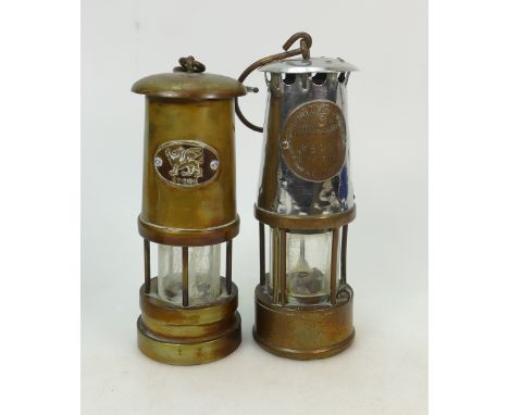 Protector Type 6 Miners Lamp Eccles Manchester: together with later welsh made tourist item(2)