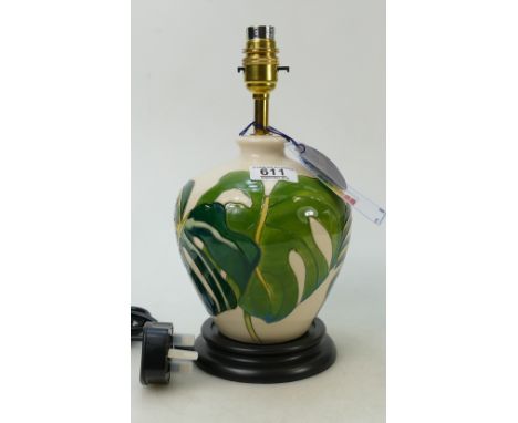 Moorcroft Swiss Cheese Plant Lamp Base: trial piece, 1st in quality