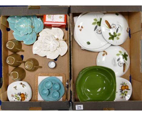 A mixed collection of items to include: Midwinter dinnerware, Carlton Ware items etc (2 trays)