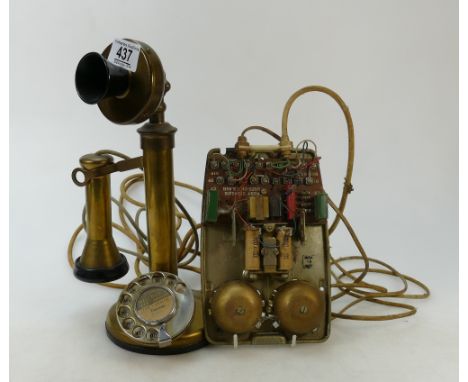 Antique Brass Candlestick Telephone: Antique telephone