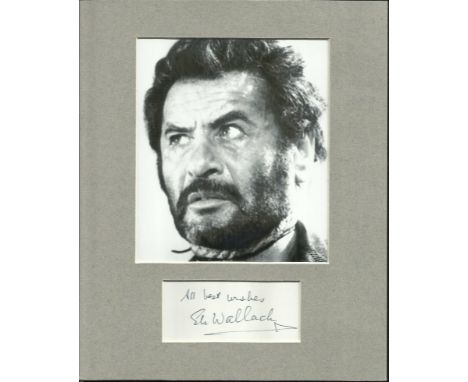 Eli Wallach Mounted undedicated autograph of Eli Wallach (1915 – 2014) presented underneath a 7x5 black and white photo of hi